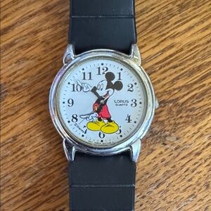 Disney Mickey Mouse Black and Silver Watch